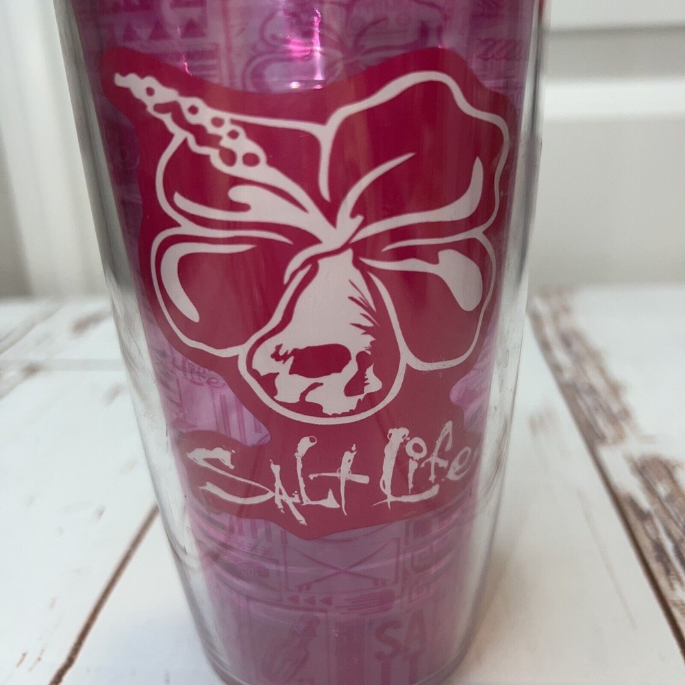 Salt Life Tervis Beverage Cup 16oz PINK EUC.